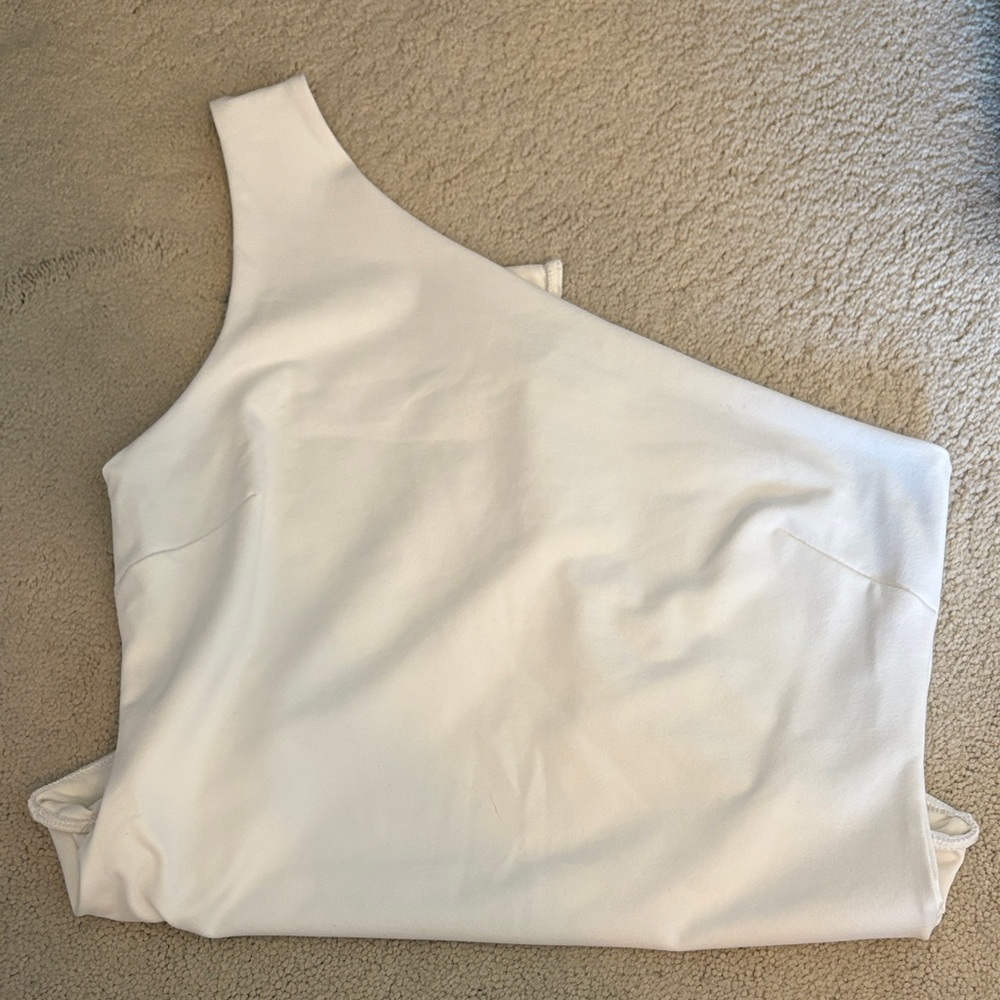 Free People One-Shoulder White Bodysut
